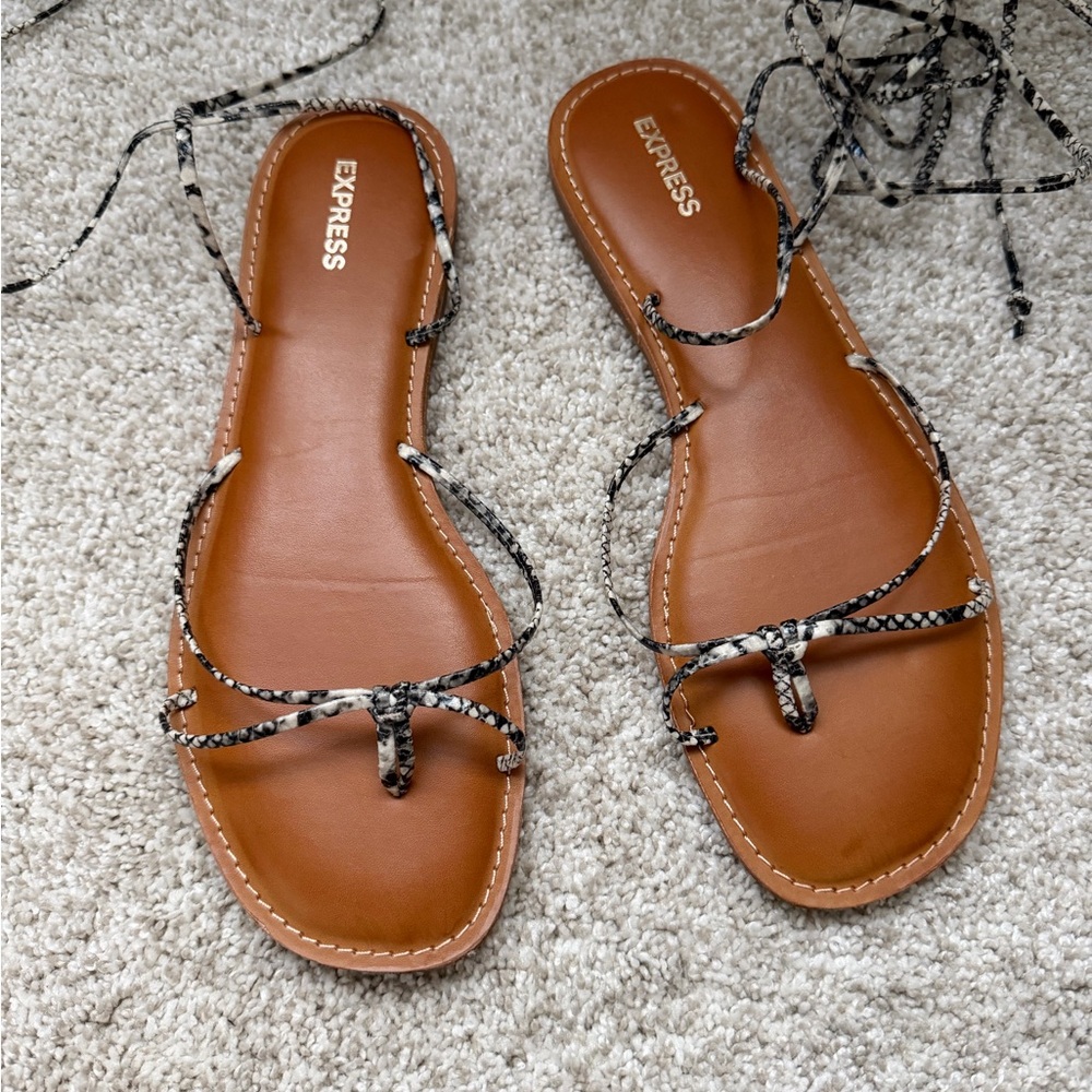Express Women's Snakeskin Strappy Sandals